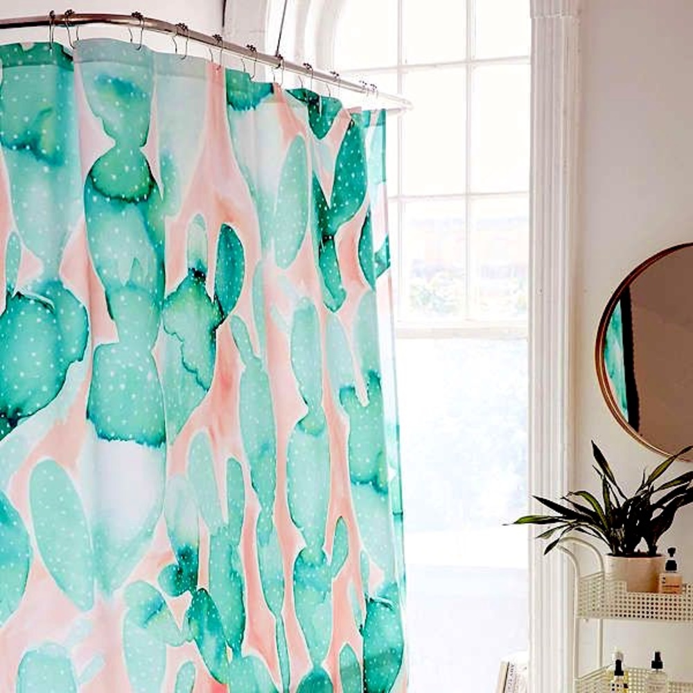 Urban Outfitters Paddle Cactus Shower Curtain 🌵